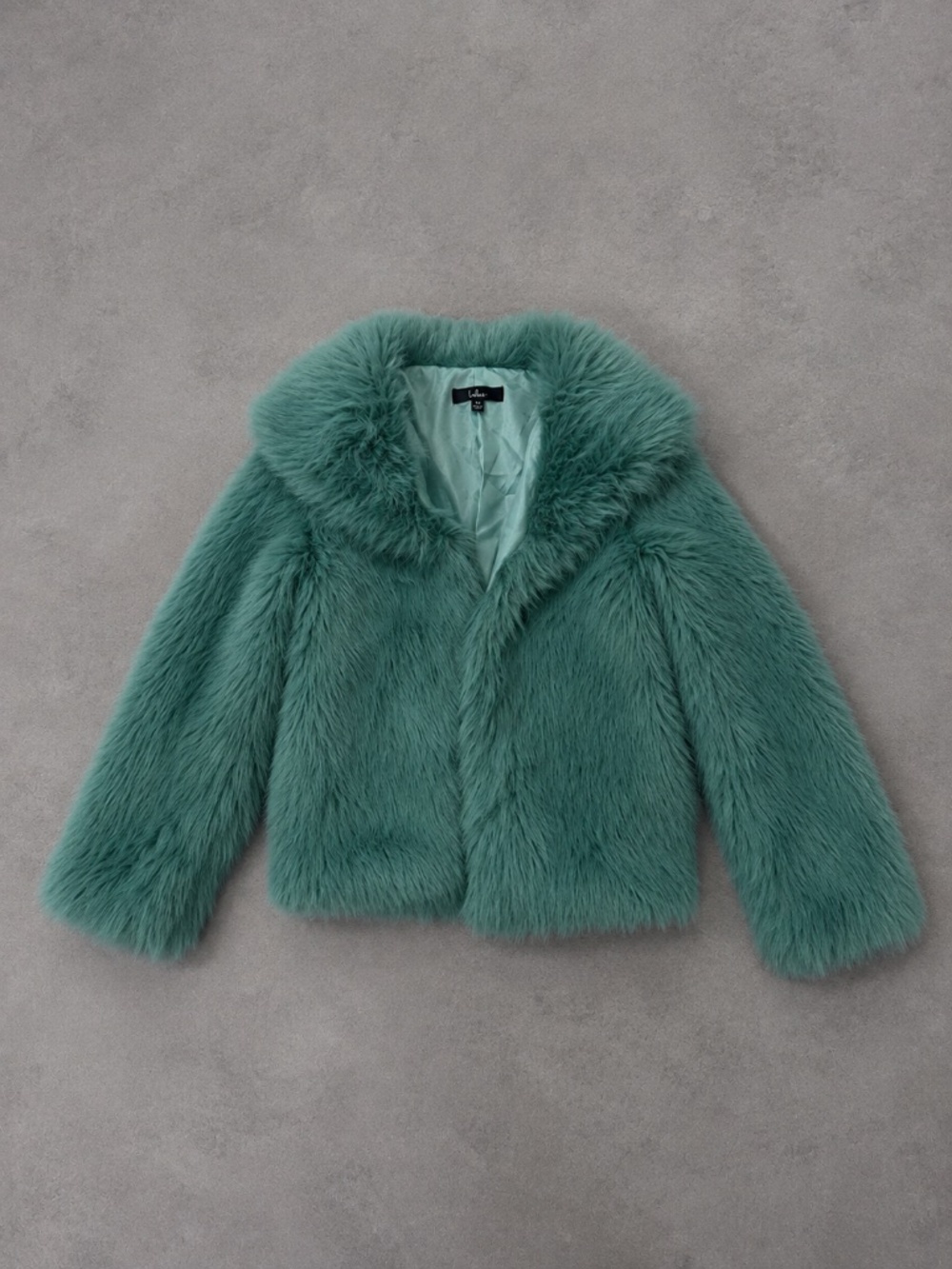 Lulus Teal Faux Fur Jacket – Size XS